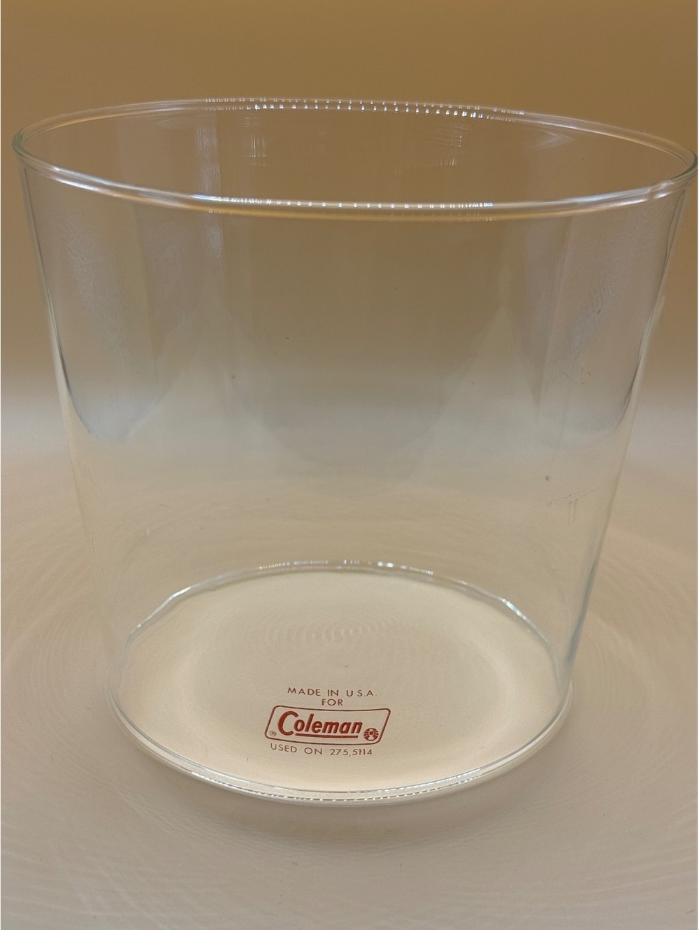 Vintage Coleman Lantern Tapered Glass Globe Red Letter Logo USA No. 5114 275